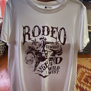 SHEIN Rodeo Cowboy Graphic Tee - White